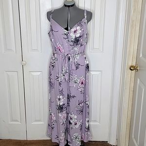 Torrid Lavender Floral Challis Coulette Jumpsuit Size 2X